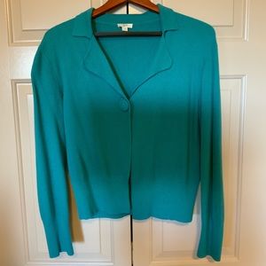 Aqua J.Jill Cardigan long sleeve notched lapel